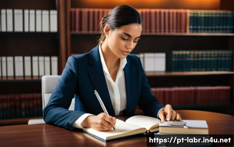 공인노무사와 학습의 체계화 - **Prompt:** A Portuguese legal professional, mid-30s, dressed in smart business attire (blazer, slac...